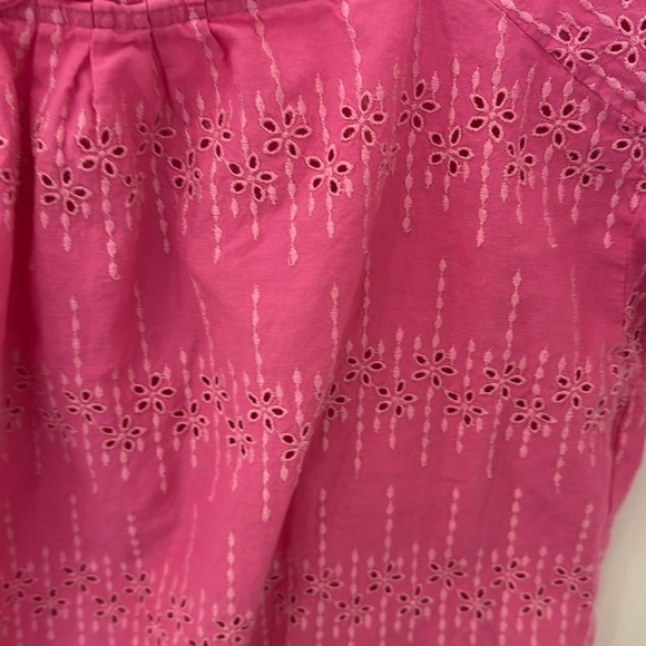 J crew classic vintage closet Spring Pink Eyelet embroidered Top - Picture 2 of 6